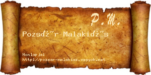 Pozsár Malakiás névjegykártya